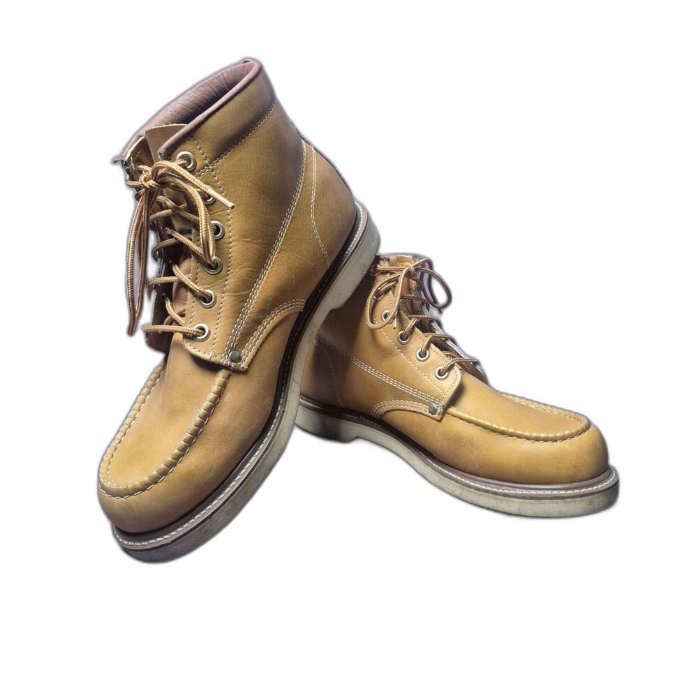 Texas Steer Boots Brown Leather Lace Up Ankle Men’s Size 10.5 Oil Resistance